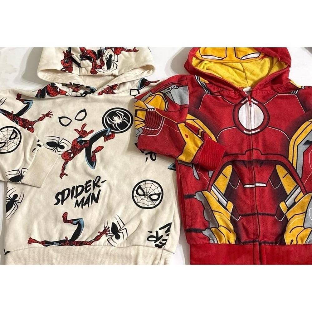 Kids Spider-Man & Iron Man Hoodie Bundle (Sz 4/5)